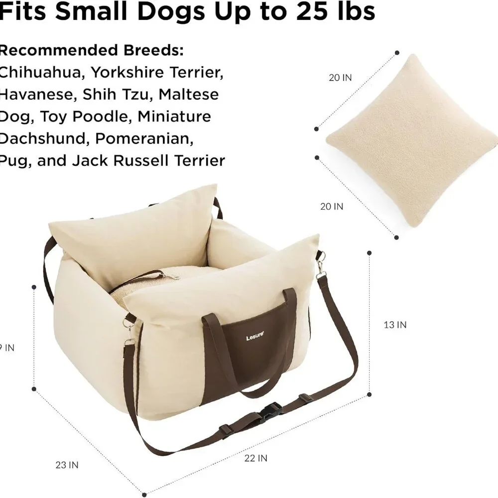 Lesure Small Dog Car Seat for Small Dogs